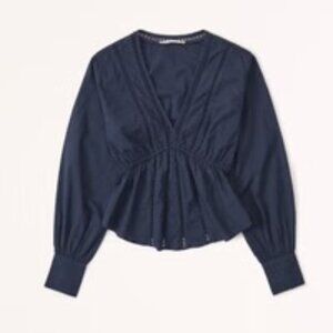 Abercrombie Long-Sleeve Babydoll Plunge Top